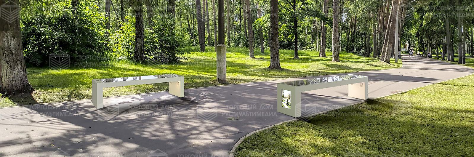 Полукруглая парковая скамейка в ландшафтной композиции своими руками